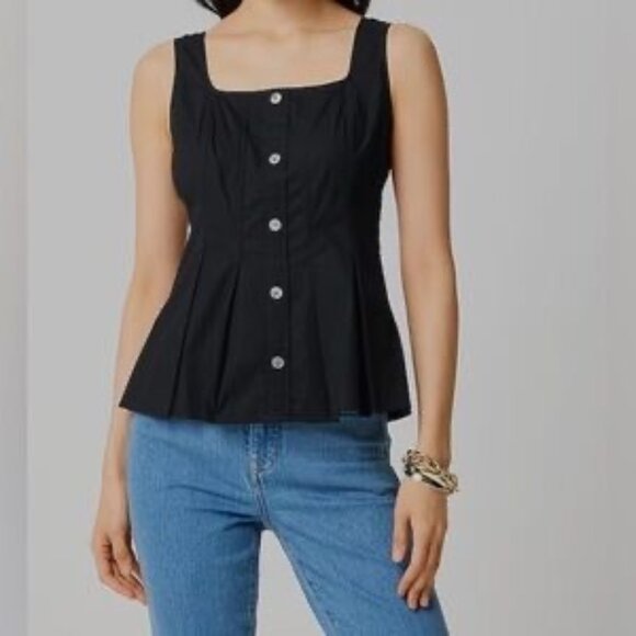 J. Crew Sleeveless button-up peplum top Size 8 - Picture 1 of 10